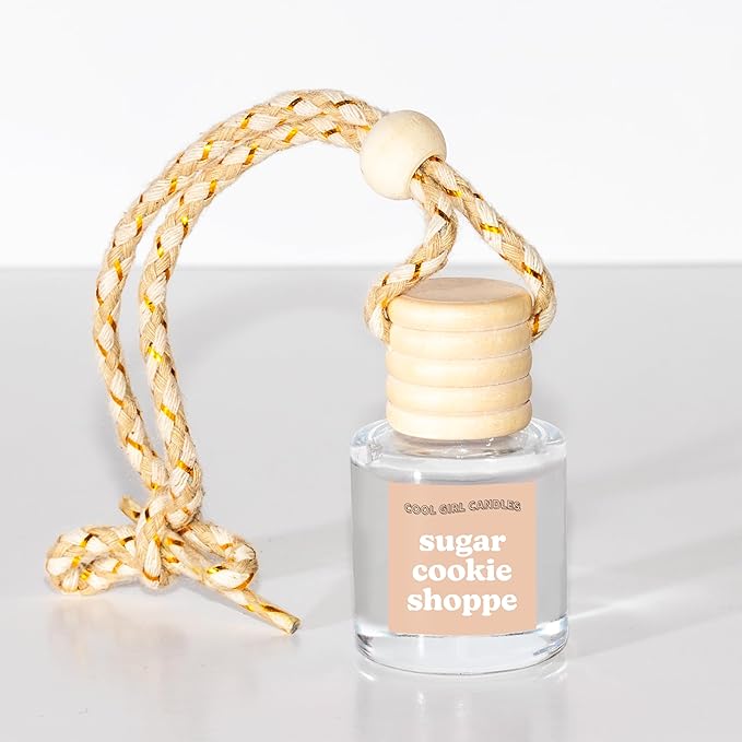 COOLGIRLCANDLES Sugar Cookie Shoppe Car Hanging Fragrance Oil Diffuser for Essential Oils, Long Lasting Car Diffuser Bottle