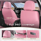 Coverado Car Seat Covers Full Set, Seat Covers for Cars, Car Seat Cover, Car Seat Protector, Leather Car Seat Cushion, Waterp