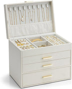 Vlando 4 Layer Large Jewelry Box - Jewelry Holder Organizer, Jewelry Box Organizer for Drawer Necklace Ring Bracelet and Watc