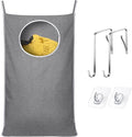 KEEPJOY Hanging Laundry Hamper Bag with 2 Different Types of Hooks, Size 20 x 30 Inch Door Laundry Hamper Storage Bag for Dir