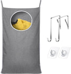 KEEPJOY Hanging Laundry Hamper Bag with 2 Different Types of Hooks, Size 20 x 30 Inch Door Laundry Hamper Storage Bag for Dir