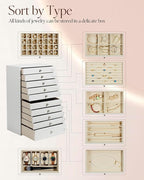 GUKA Large Jewelry Box, Jewelry Case with 10 Drawers for Big and Small Jewelry, Jewelry Storage Organizer for Watch Earrings 