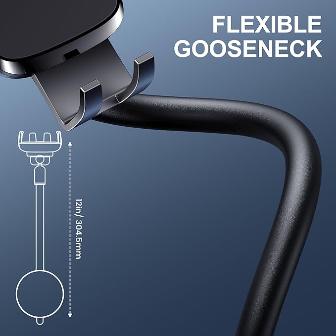 TICILFO Phone Holders for Your Car [Gooseneck Flexible] Phone Stand for Car Dashboard Windshield Automotive Accessories [Strong Suction Cup] Cell Phone Car Mount for All iPhone Android Smartphone