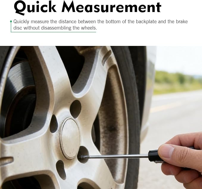 1 PC Car Brake Pad Thickness Gauge with Scale, High Precision Quick-Check Measure Tool, Universal Brake Pad Tester for Intern