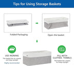 Bidtakay Small Bins for Organization Fabric Baskets for Toilet Paper Storage [4-Pack] Collapsible Narrow Baskets for Towels S