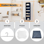 Hanging Closet Organizer and Storage 6-Shelf, Easy Mount Foldable Hanging Closet Wardrobe Shelves, Clothes Handbag Shoes Acce