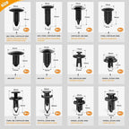 GOOACC 240PCS Bumper Retainer Clips Car Plastic Rivets Fasteners Push Retainer Kit 12 Popular Sizes Auto Push Pin Rivets Set 
