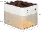 Kntiwiwo Foldable Storage Bin Collapsible Fabric Storage Basket Cube with Durable Handles Closet Organizer Bins for Organizin