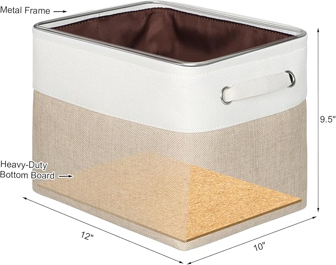 Kntiwiwo Foldable Storage Bin Collapsible Fabric Storage Basket Cube with Durable Handles Closet Organizer Bins for Organizin