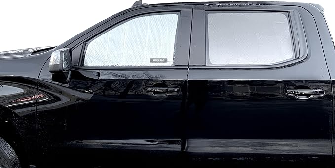 Side Window Rear Seat 2nd Row Sunshade Custom Fit for 2020 2021 2022 2023 2024 2025 2026 Chevrolet Silverado 2500 3500, 4Dr 4Door Crew Cab, UV Reflector Sun Protection Accessories (Set of 2)