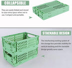 Tixill 2-Pack Mini Foldable Plastic Baskets for Organizing and Storage, Collapsible Storage Crate for Home Kitchen Bedroom Ba