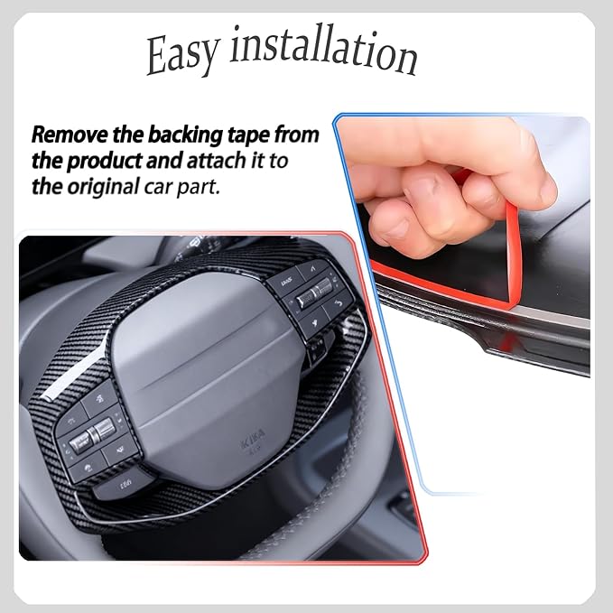 Steering Wheel Button Cover, for Kia K4 2024 2025 2026,Steering Wheel Button Panel Protection Frame Molding Trim - Carbon Fiber(for LXS, EX，LX Model)