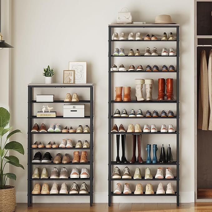 YATINEY 12 Tier Shoe Rack, Large Capacity Shoe Storage Organizer Holds 48 Pairs, Sturdy and Stable, for Entryway, Hallway, Cl