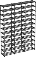 Mavivegue 3 Row 12 Tiers Shoe Rack, Large Storage Space, Metal Shoe Rack Organizer for Entryway, Closet, Bedroom, Garage,Blac