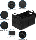 Car Trunk Organizer, 75L Large Capacity Waterproof Auto Storage with Non-Slip Bottom Strips, Collapsible Cargo Organizer for Su