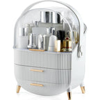 CANITORON Makeup Organizer,Skincare Organizer with 2 Drawers and Transparent Cover,Cosmetic Display Case for Vanity Organizer
