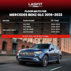 LASFIT Floor Mats & Cargo Mat for Mercedes Benz GLC 2016-2022 GLC300 / GLC350e / GLC43 AMG / GLC63 AMG (Not Fit Coupe), All Weather TPE Floor Liners Fit for GLC Car Mats, 1st & 2nd Row & Trunk Mat