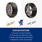 Snow Tire Chains for Car SUV Pickup Trucks, Universal Car Snow Chains, Snow Traction for Tires, Fit for Tire Width 195 205 21