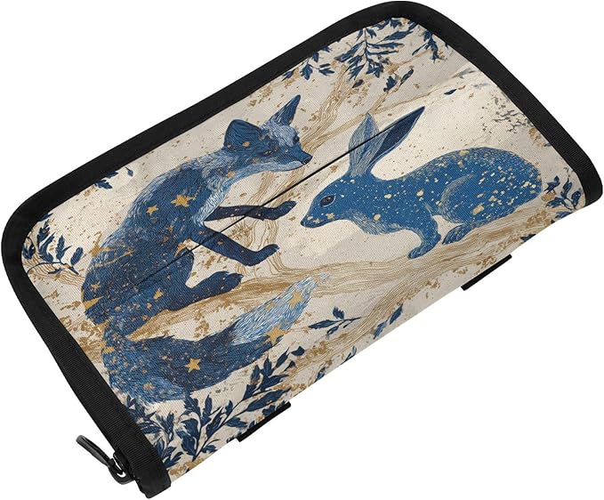 Car Tissue Holder Car Visor Organizer Tissue Box Holder for Car Sun Visor Organizer with Car Vehicle Accessories Essentials Interior for Women Men Starry Night Fox Bunny Beige