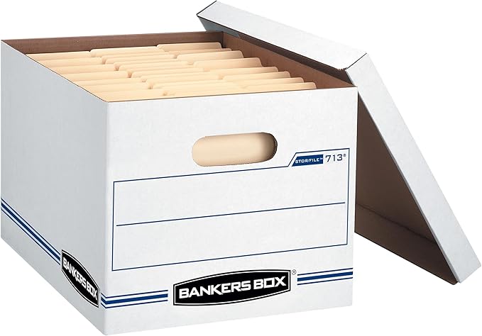 Bankers Box 30-Pack Basic Duty File Storage Boxes with Lids, Letter/Legal, Stor, (0071304)