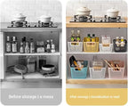 AJIODA Metal Mesh Steel Basket, Large Wire Storage Organizer Basket Multi-function Hanging Kitchen Baskets with Wood Handle f