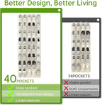 Unjumbly Over the Door Shoe Organizer with 40 Large Breathable Mesh Pockets, Space Saving Shoe Holder, Hanging Shoe Rack for 