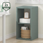 Furinno Cubicle Book Shelf, 2-Cube Bookshelf, Extra Thick Frame Horizontally & Vertically Reversible Bookcase with Open Back,