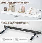 Fun Memories Floating Shelves for Wall 30 Inch Set of 3, Farmhouse Floating Shelves with Invisible Heavy Duty Bracket, 10 Inc