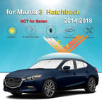 KMF 6pcs Thicken Sun Shades for Mazda 3 Hatchback (Not Sedan) 2014-2018 Accessories, Full Windshield Sunshade Car Window Covers for Side Rear, UV Block and Blackout Privacy for Camping