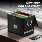 File Organizer with Lock,Fireproof Document Box,Hard Safe Box Includes 10 Hanging File Folders for Letter Size,Filing Cabinet