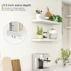 Fun Memories 32Inch Floating Shelves, 9.3Inch Deep Rustic Wall Shelves - Extra Deeper & Thicker Wall Mounted Storage Shelf fo