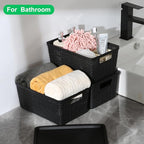 6 Pack Plastic Storage Baskets With Lids,Black Breathable Stackable Storage Bins,Small Storage Containers,for Organizing Stor