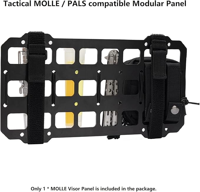 Vehicle MOLLE Panel Car Visor Organizer Storage Rack Rigid Insert Panel for Backpack Tactical Accessories Gear Holder Molle Pouches EDC Gadgets Small Tools Pens Sunglasses