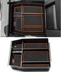 Center Console Organizer Tray for Ford F150 2021 2022 2023 2024 Accessories Interior Secondary Storage Armrest Box Insert Hidden Cubby Drawer (Full Console w/Bucket Seats ONLY) (Orange Trim)