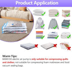 Electric Pump for Vacuum Storage Bags, Travel Vacuum Pump for Various Vacuum Seal Bags Portable Vacpack Air Pump for Compress