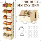 Hanging Closet Organizer 6 Tier Clothes Hanging Shelves Fabric Storage Bins Space Saving Closet System Collapsible Baskets fo