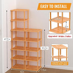 MHXW SXPN Bamboo Free Standing Shoe Rack Shelf Multi Tier Tall Wooden Stackable Shoes Rack Organizer for Closet Front Door En