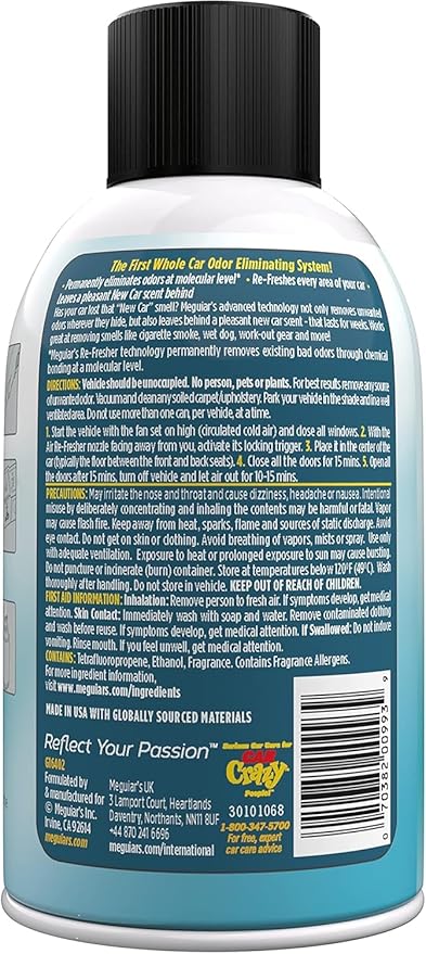 Meguiar's G16402 Whole Car Air Re-Fresher Odor Eliminator - 2.5 oz., (Pack of 6)