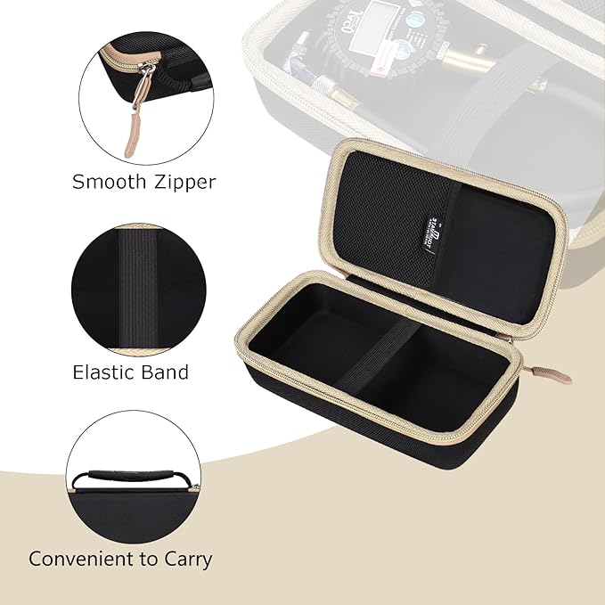 Hard Storage Case for Tire Pressure Gauge, Portable Oxford Cloth Storage Box - 100 PSI (Only Case) (Black & Gold)