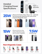 LISEN for Qi2.2 25W MagSafe Car Mount Charger, [Stable & Fast Charging] Magnetic Wireless Car Charger, Car Phone Holder Charger Car Accessories Fits iPhone 17 Pro Max Air 16/15/14/13/ Galaxy S26 Ultra