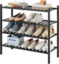 4-Tier Bamboo Shoe Rack for Entryway, Stackable | Heavy Duty | Multi-Function, Free Standing Shoe Racks for Bedroom Hallway C