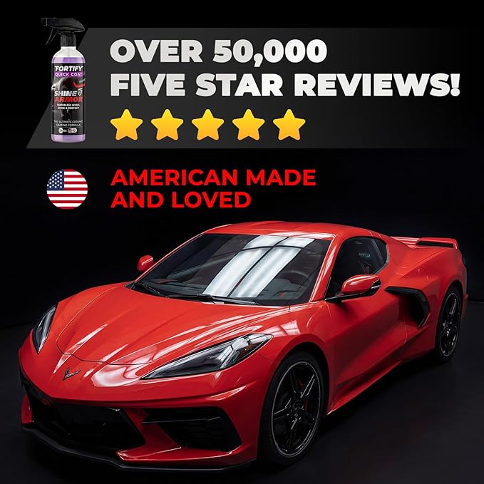 Car Wax Spray and Ceramic Coating for Cars - 3 in 1 Waterless Car Wash and Detailing - Quick Effect Coating Agent for Car - High Gloss Top Coat, Shiny Car Stuff by Shine Armor - Protective Wax 16FlOz