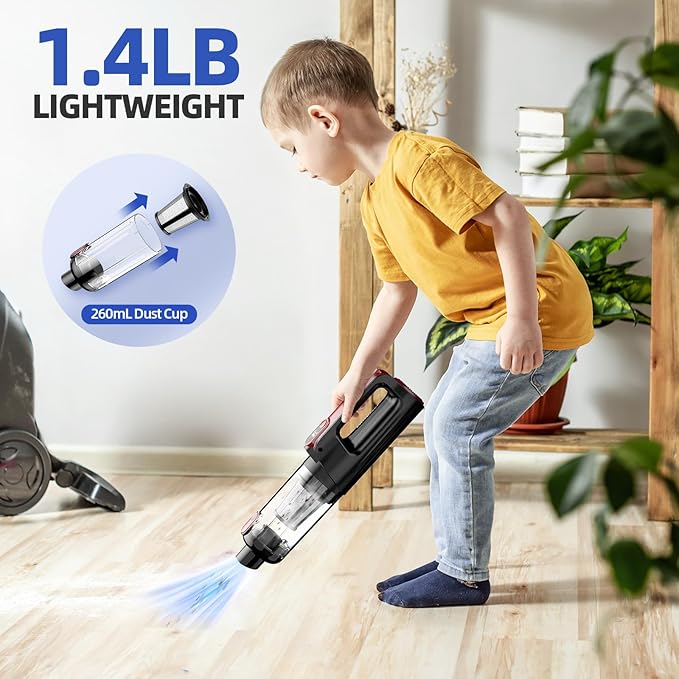 Handheld Vacuum Cleaner, 18000Pa 2 in 1 Cordless Car Vacuum Cleaner&Air Duster, 130W Brushless Motor with 7800mAh Battery, LE