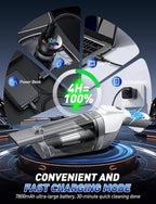 Handheld Vacuum Cordless, 15000PA Powerful Suction Hand Held Vacuum Cleaner, Car Vacuum Portable Cordless with Large-Capacity