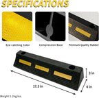 1 Pc 3" H Parking Stopper for Garage Parking Aid Heavy Duty Rubber Wheel Stops Durable High-Visibility Tire Blocks Parking Aid Gadgets Tire Stops for Cars Trucks RVs with Bolt Installation