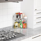 Yieach 2 Tier Corner Bathroom Counter Organizer,Clear Sink Shelf,Bathroom Corner Organizer and Storage for Restroom,Vanity Co