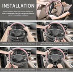 COFIT Breathable Car Steering Wheel Cover 15 inch Auto Universal Leather Wrap Non-Slip Steeringwheel Protector Automotive Int