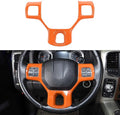 Hoolcar Interior Steering Wheel Cover ABS Trim Compatible with 2010-2017 Dodge RAM Accessories, Orange