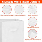 Criusia Storage Cubes - 11 Inch Heavy Duty Fabric Storage Bins for Shelves Closet Cube Organizer - 8 Pack Collapsible Cube St