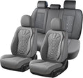 Coverado Car Seat Covers Full Set, Nappa Leather Seat Covers for Cars, 5 Seats Universal Waterproof Seat Covers, Front and Ba